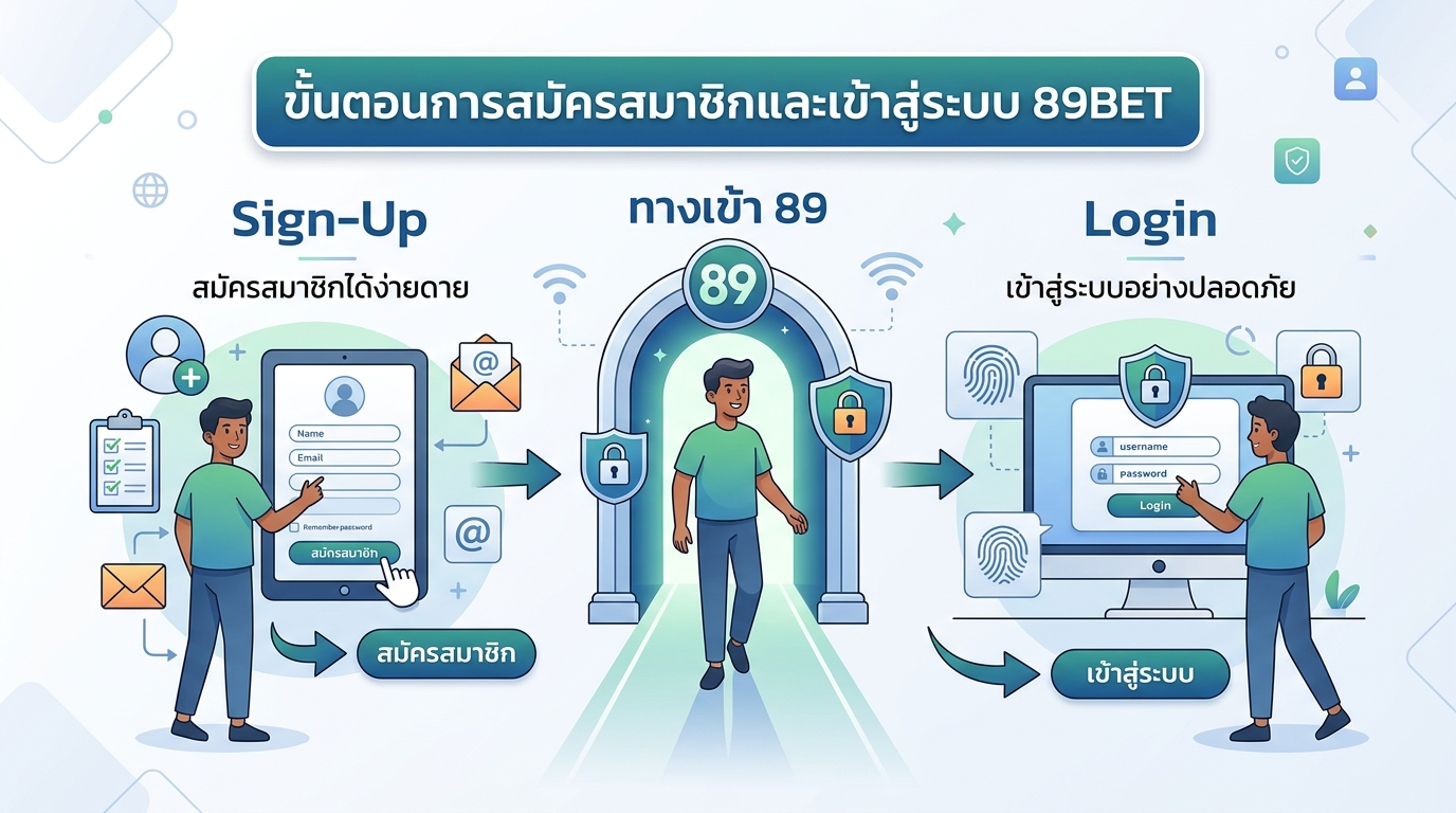 ขั้นตอนการสมัครสมาชิกและเข้าสู่ระบบ 89BET
